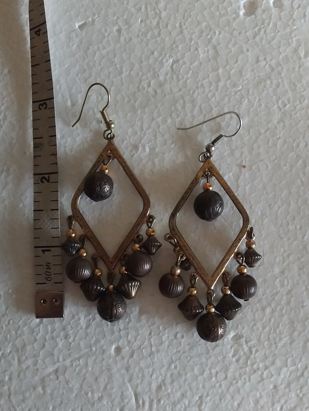 Brown Metal Earrings